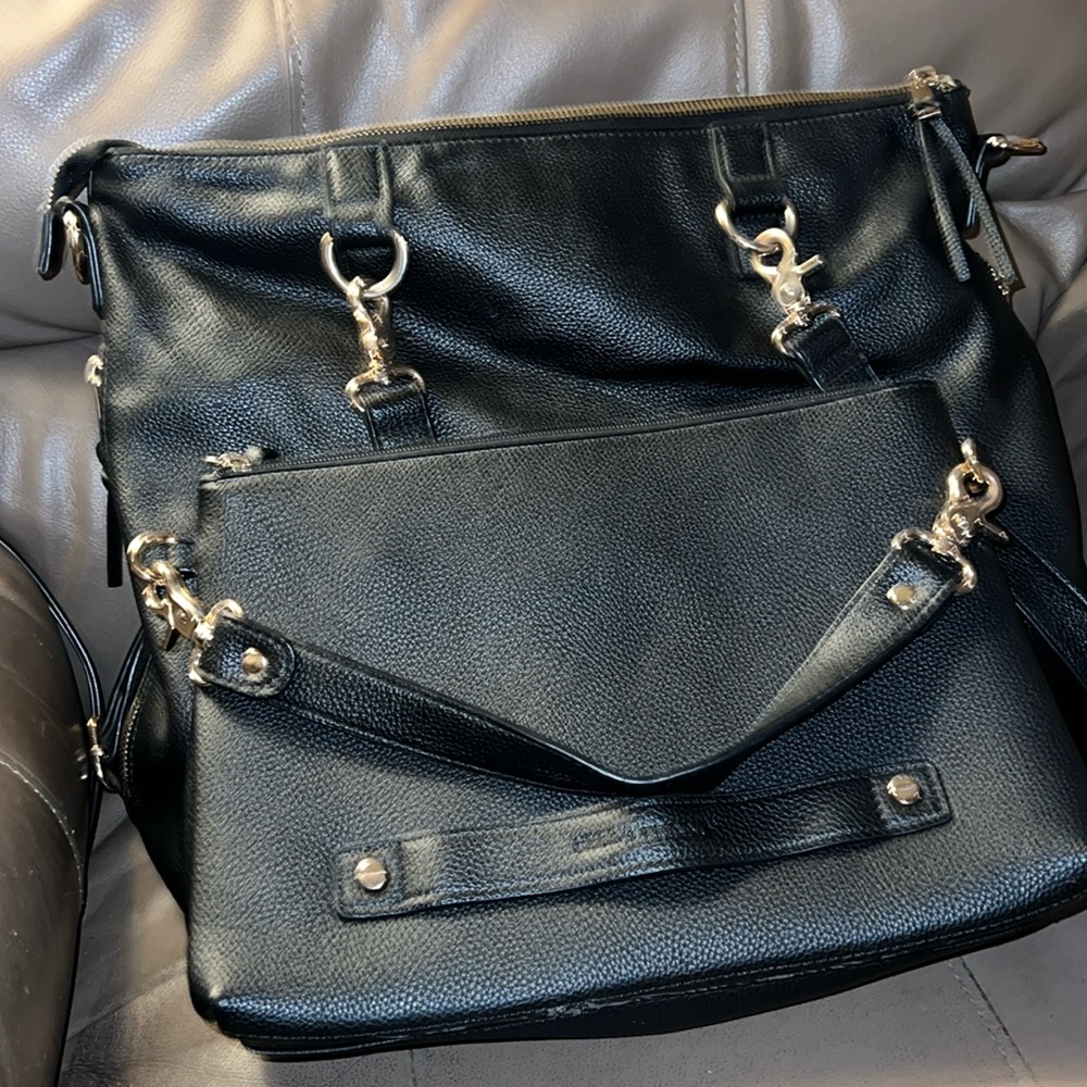 Bella Tunno Leather Diaper bag with Cosmetic Bag